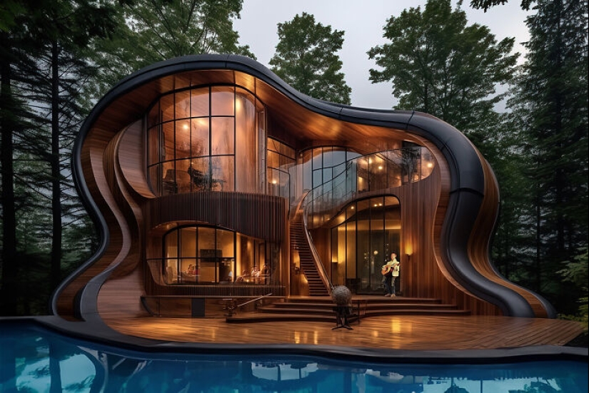 14 casas que diseñé inspirándome en las características de los instrumentos musicales con la ayuda de la IA