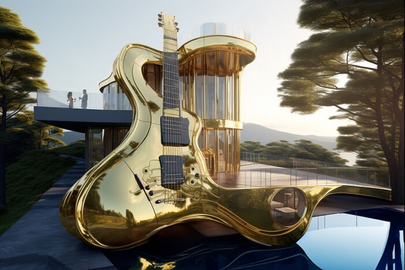 14 casas que diseñé inspirándome en las características de los instrumentos musicales con la ayuda de la IA