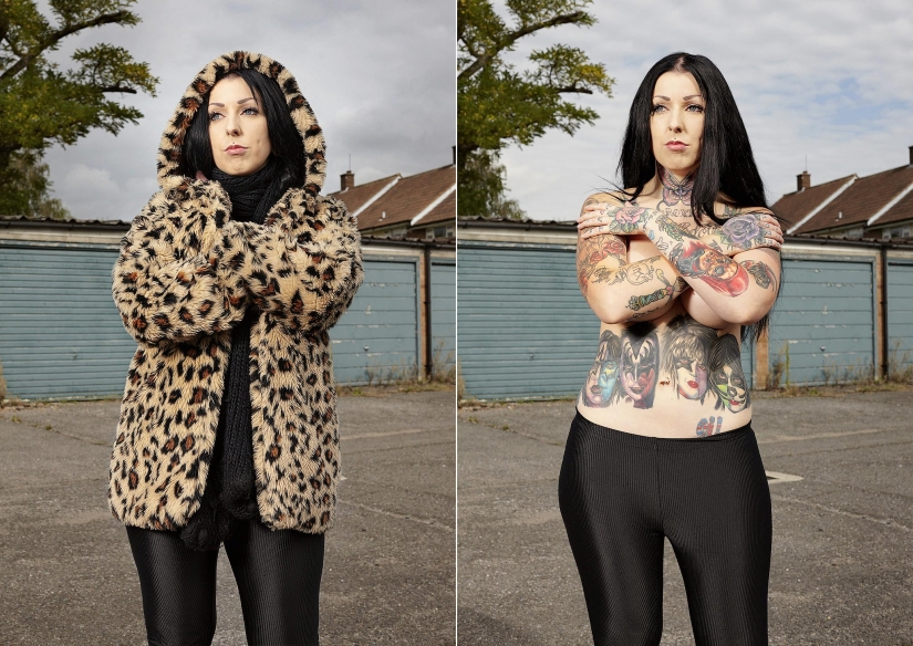 14 photos of English tattoo lovers with and without clothes 14 photos of English tattoo lovers with and without clothes
