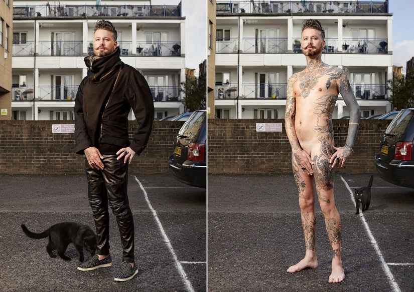 14 photos of English tattoo lovers with and without clothes 14 photos of English tattoo lovers with and without clothes