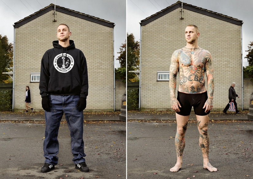14 photos of English tattoo lovers with and without clothes 14 photos of English tattoo lovers with and without clothes
