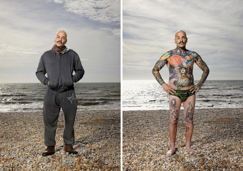14 photos of English tattoo lovers with and without clothes 14 photos of English tattoo lovers with and without clothes