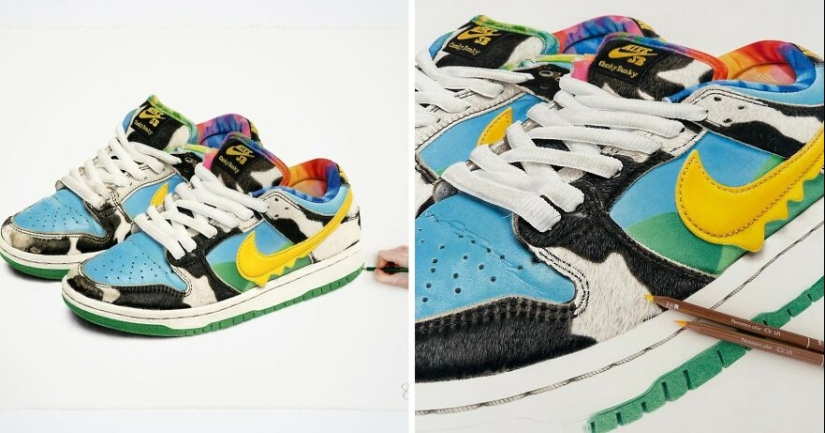 15 dibujos hiperrealistas de zapatillas que podrían hacerte pensar que son fotos