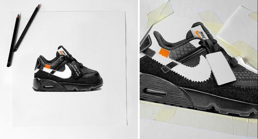 15 dibujos hiperrealistas de zapatillas que podrían hacerte pensar que son fotos