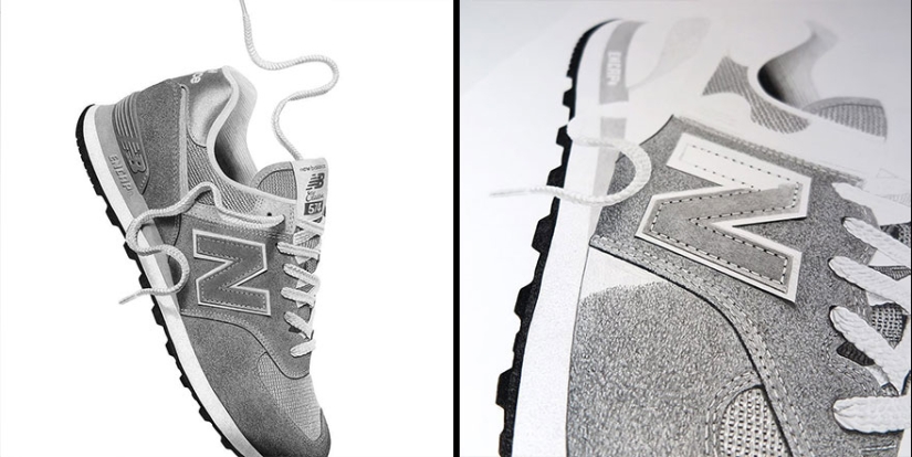 15 dibujos hiperrealistas de zapatillas que podrían hacerte pensar que son fotos