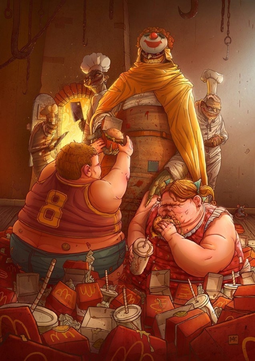 15 mordaces ilustraciones de un artista polaco que describen nuestra vida sin adornos