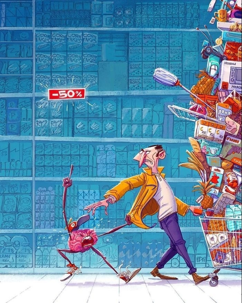 15 mordaces ilustraciones de un artista polaco que describen nuestra vida sin adornos