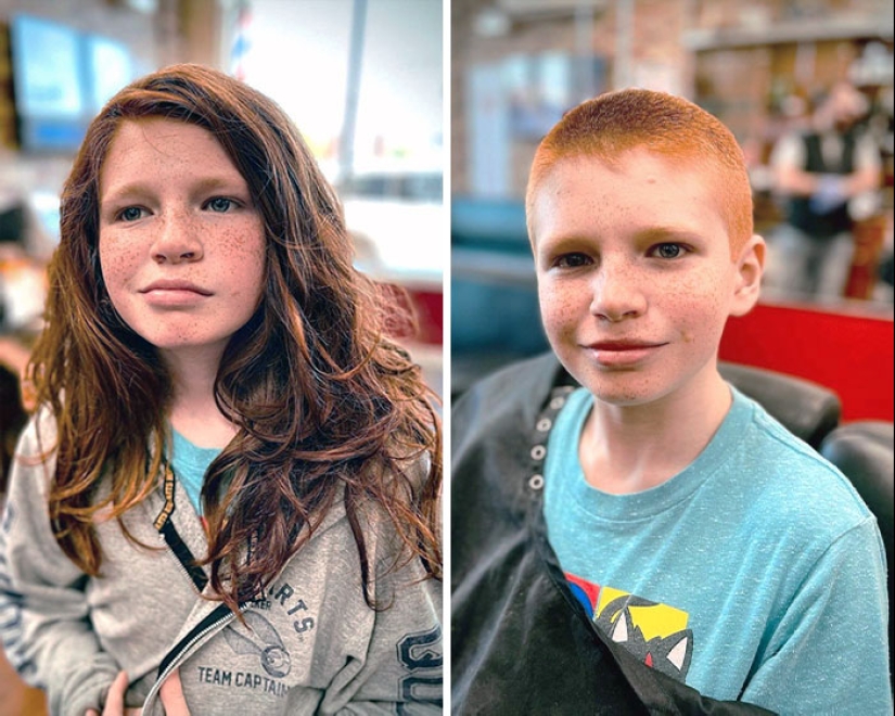 15 personas antes y después de cortarse el pelo largo para donarlo