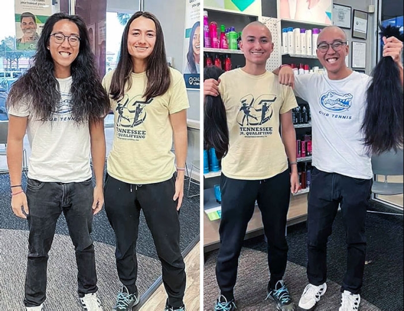 15 personas antes y después de cortarse el pelo largo para donarlo