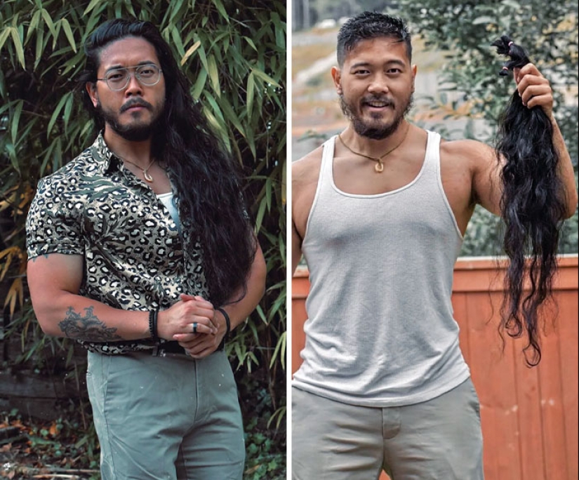 15 personas antes y después de cortarse el pelo largo para donarlo