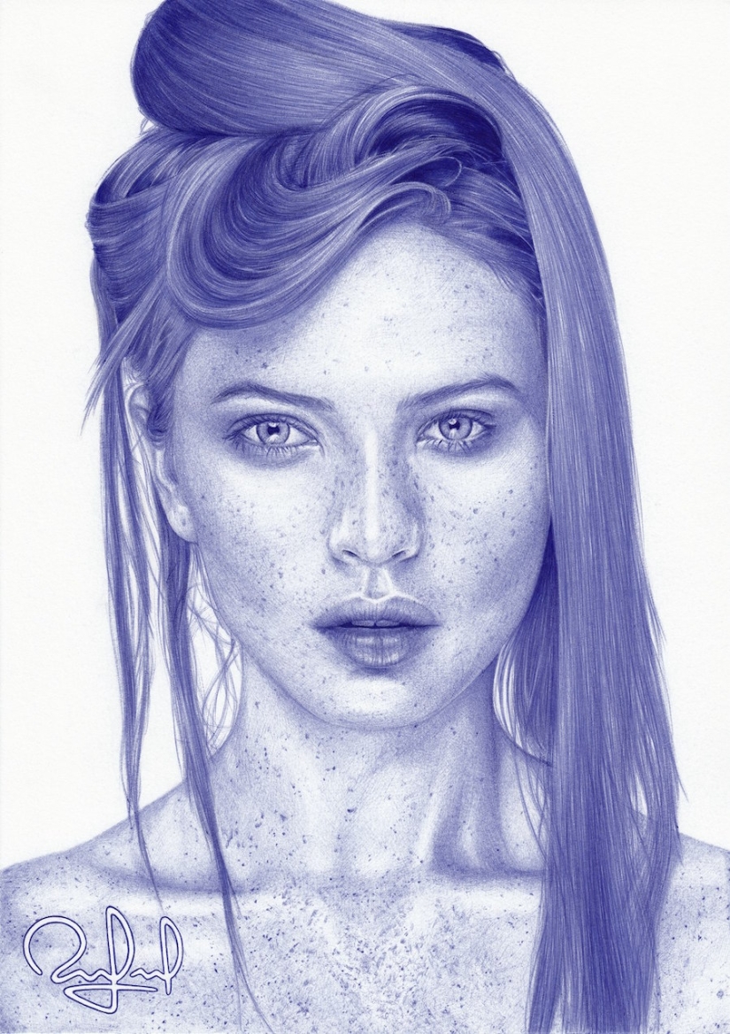 20 incredible paintings written with an ordinary ballpoint pen