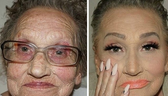 80-year-old grandmother asked her granddaughter to do her makeup and woke up famous