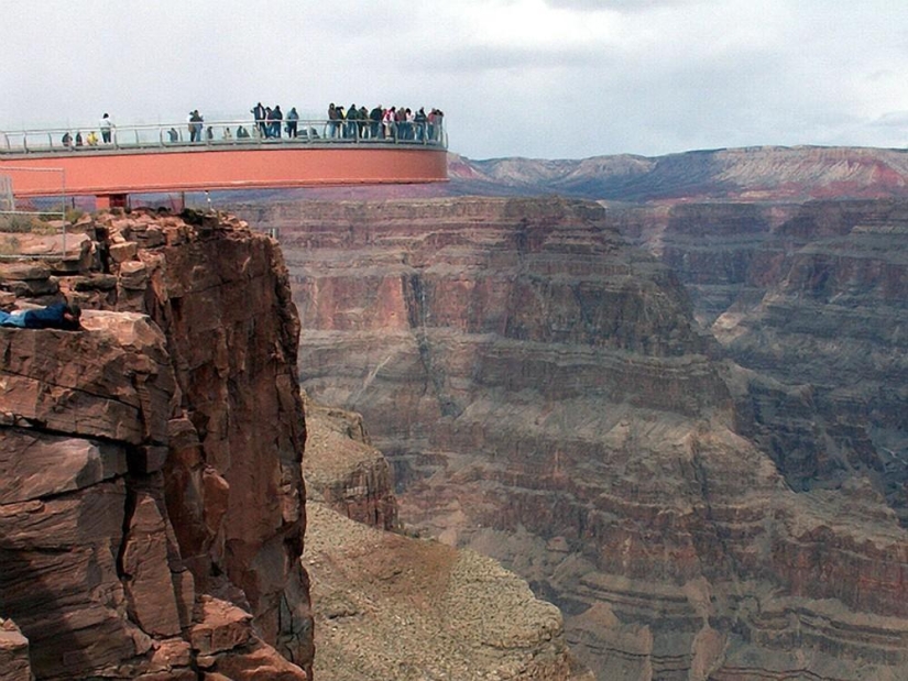 A dizzying sight: the glass platform above the Grand Canyon