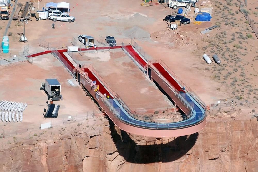 A dizzying sight: the glass platform above the Grand Canyon