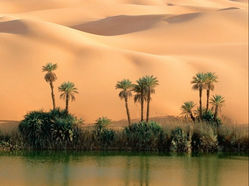 A fabulous oasis in the African desert: Ubari lakes A fabulous oasis in the African desert: Ubari lakes