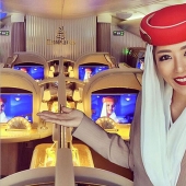 A flight attendant popular on Instagram was caught inserting herself into stolen photos