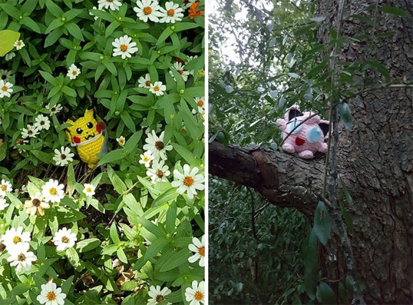 A good Samaritan crochets Pokemon and leaves them in places where they can be caught in Pokemon Go