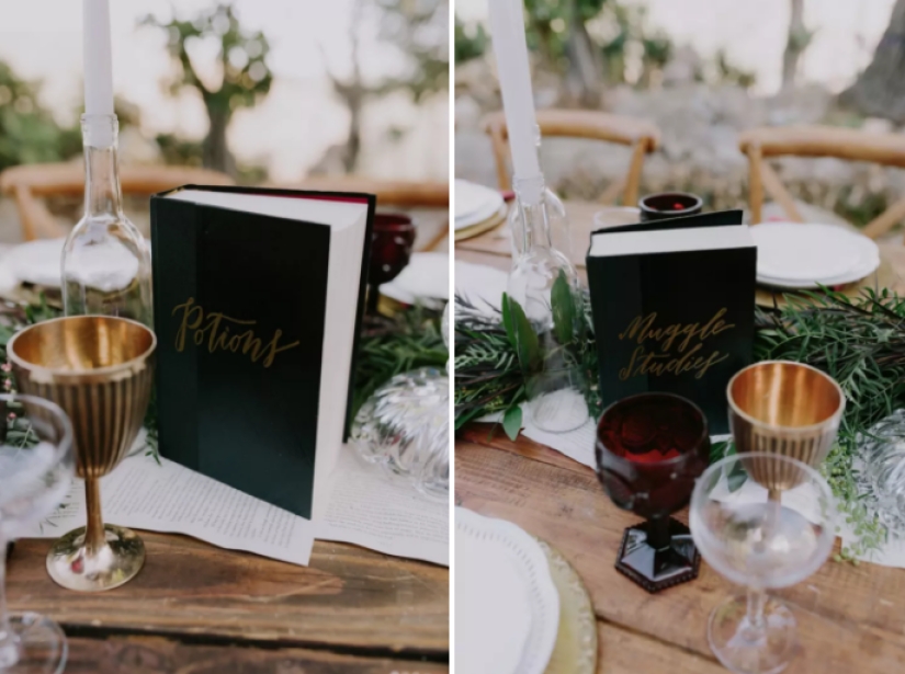 A Harry Potter-style wedding: owls, a castle and magic wands