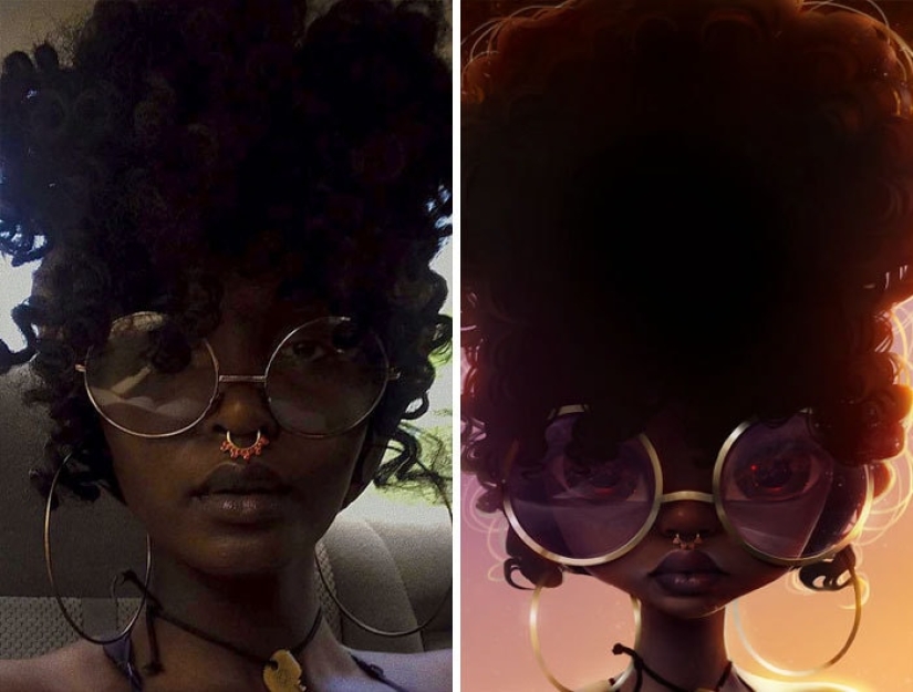 A lover of Disney and Pixar turns portraits of ordinary people into cartoons, and it's incredible!