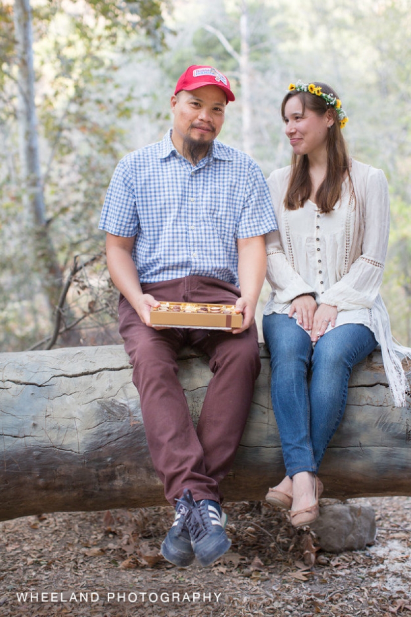 A metal band accidentally participated in an engagement photo shoot of a couple in love