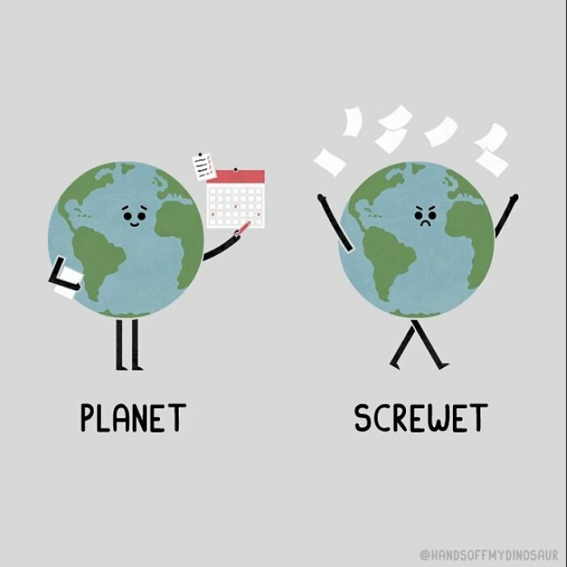 A Playful Twist Of Words: My Series Of 15 Punny Illustrations And Their Quirky Opposites A Playful Twist Of Words: My Series Of 15 Punny Illustrations And Their Quirky Opposites