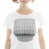 A T-shirt with an optical illusion creates breasts out of nothing A T-shirt with an optical illusion creates breasts out of nothing