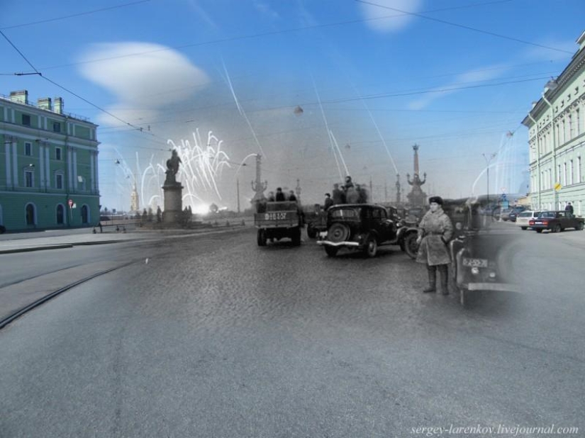 A través del tejido del tiempo: la liberación de Leningrado sitiada en 1944 en las calles de la moderna San Petersburgo A través del tejido del tiempo: la liberación de Leningrado sitiada en 1944 en las calles de la moderna San Petersburgo