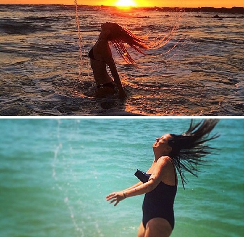 A woman very funny parodies photos of stars on Instagram