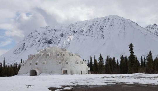 Abandoned igloo hotel in Alaska