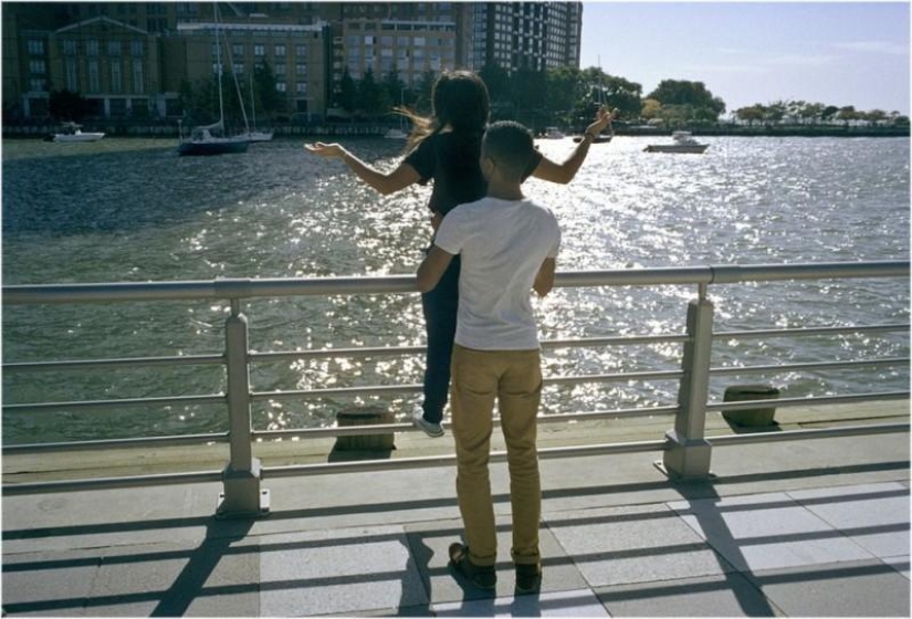 Amantes en las calles de Nueva York