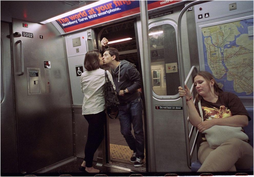 Amantes en las calles de Nueva York