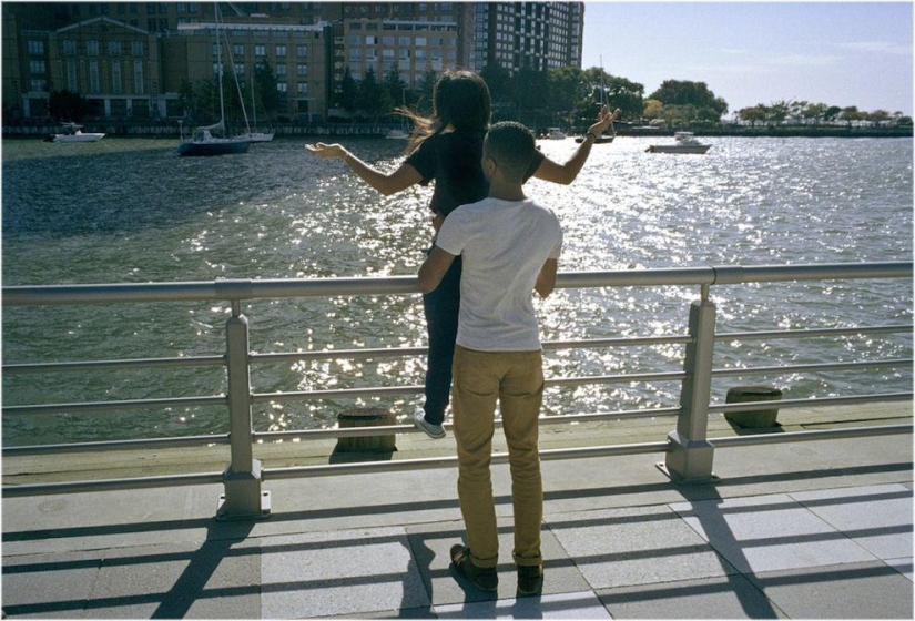 Amantes en las calles de Nueva York