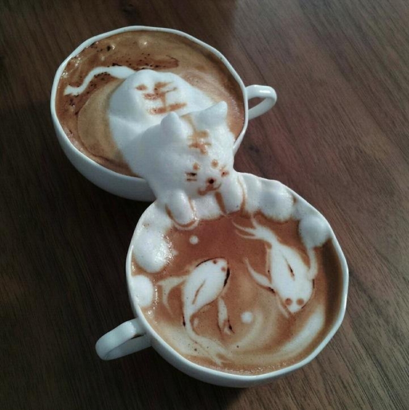 Amazing 3D Latte Drawings