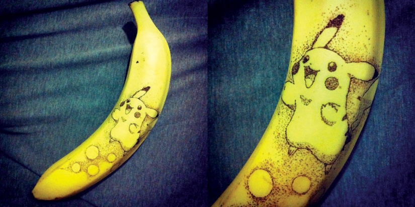 Amazing drawings on bananas
