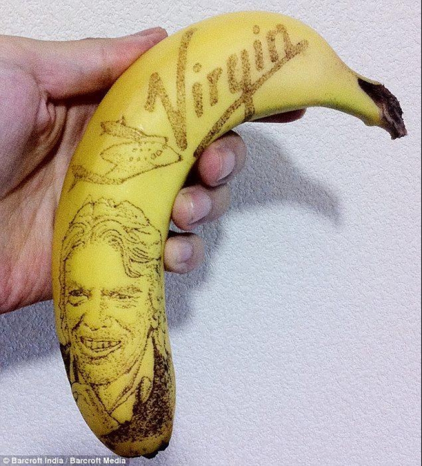 Amazing drawings on bananas