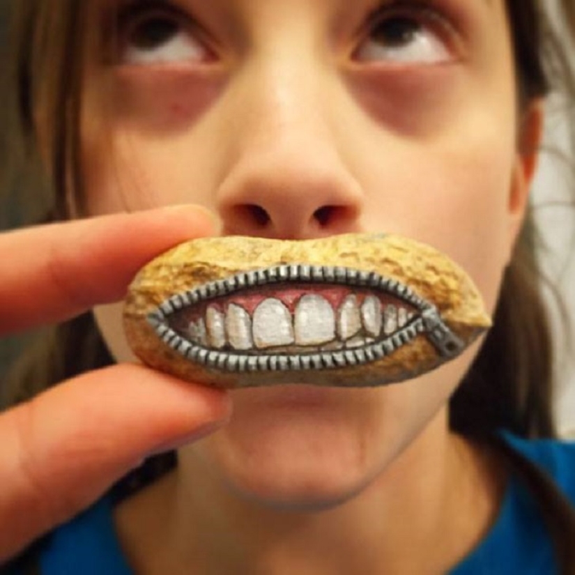American creates ingenious figurines from peanuts
