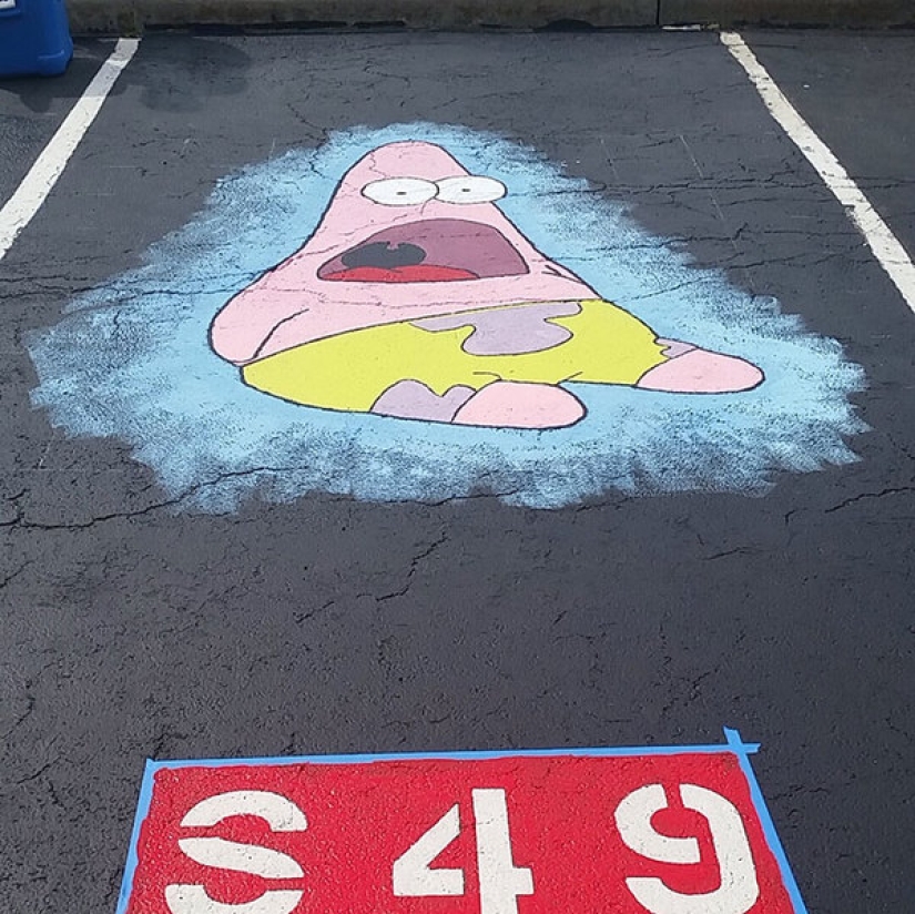 American schoolchildren allowed to paint their parking space American schoolchildren allowed to paint their parking space