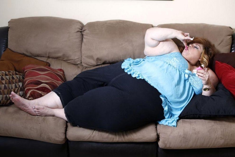 Americana se pone cachonda con la comida