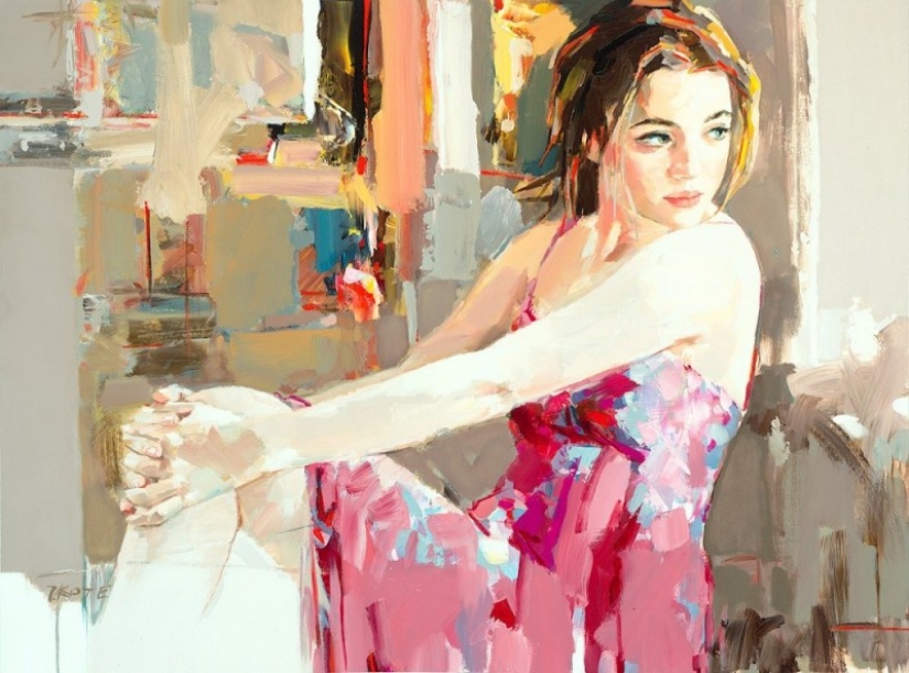 An artist who paints in oil as if it were a watercolor An artist who paints in oil as if it were a watercolor