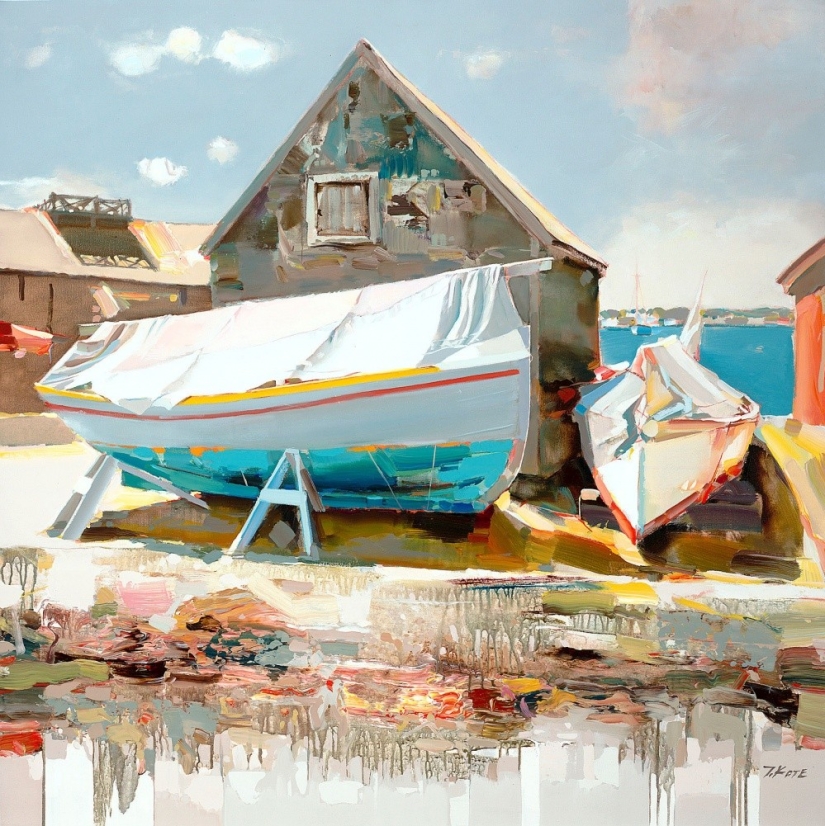 An artist who paints in oil as if it were a watercolor An artist who paints in oil as if it were a watercolor