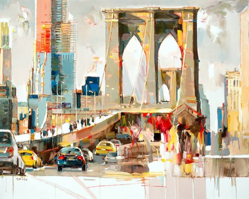 An artist who paints in oil as if it were a watercolor An artist who paints in oil as if it were a watercolor