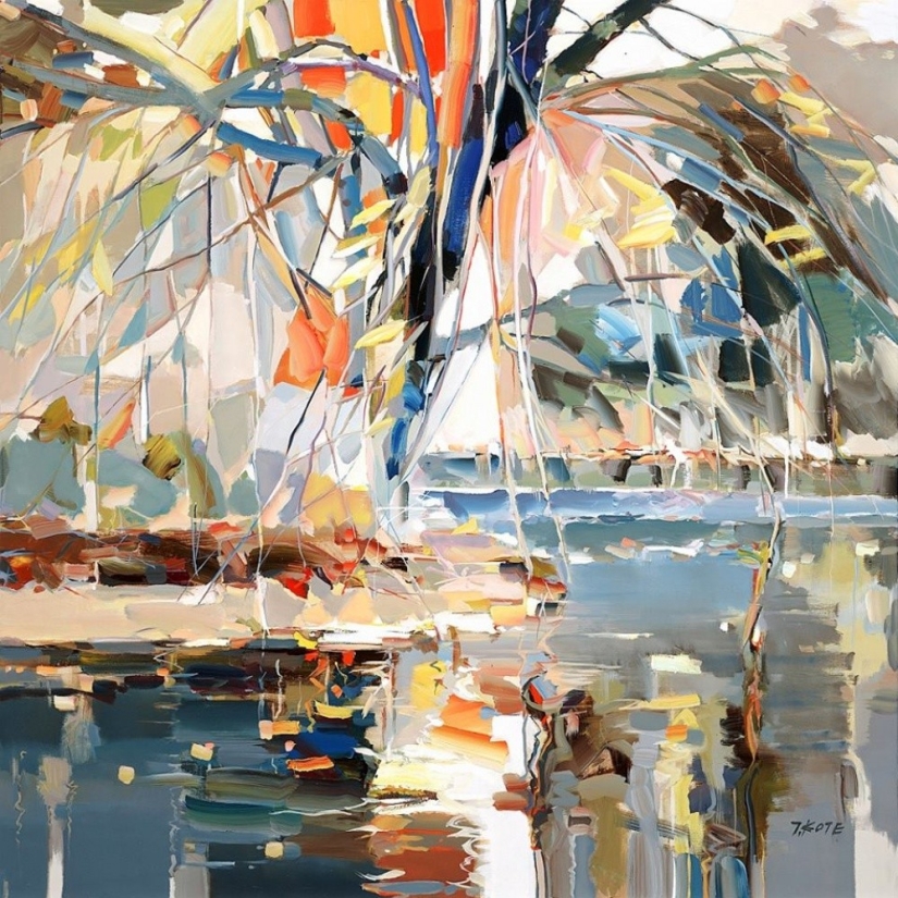 An artist who paints in oil as if it were a watercolor An artist who paints in oil as if it were a watercolor