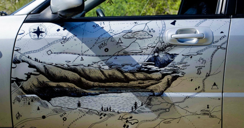 An inventive driver from Altai repaired the car with a marker