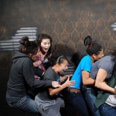 And again the frightened faces of the visitors of the room of horrors And again the frightened faces of the visitors of the room of horrors