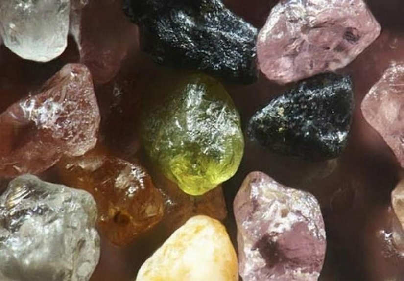 Arena bajo el microscopio