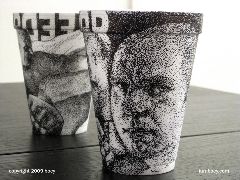Art on coffee cups Art on coffee cups