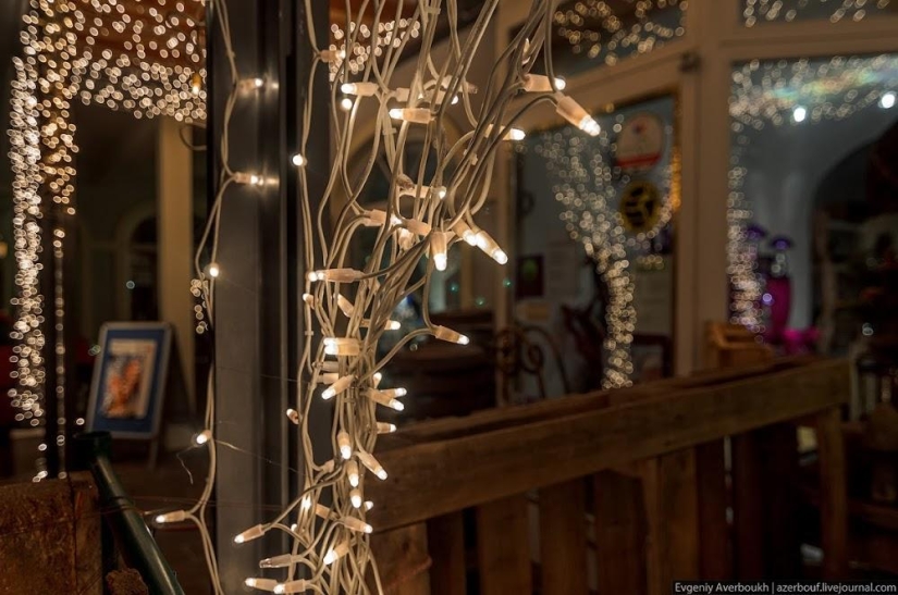 Austrian Christmas story. Night lights of St. Gilgen