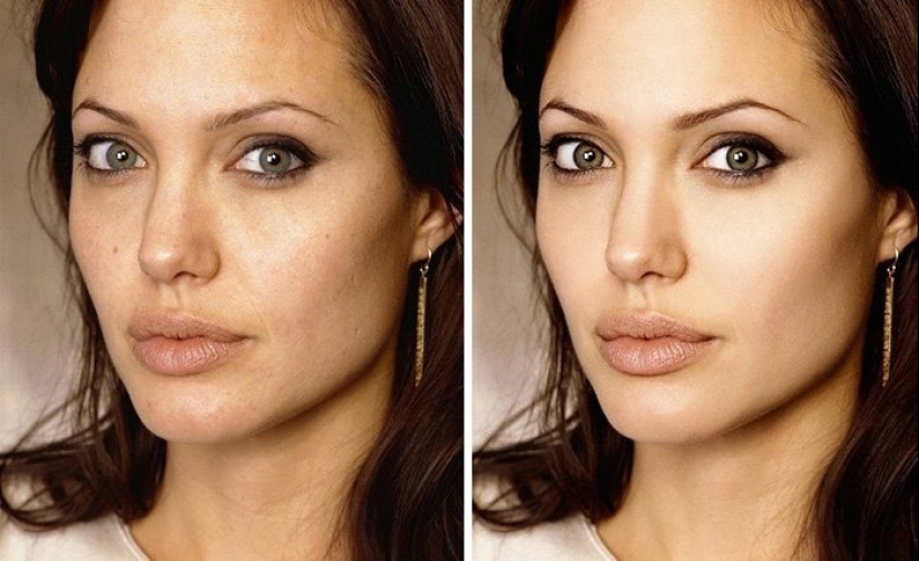 Before and after photoshop. Celebrities