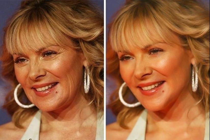 Before and after photoshop. Celebrities