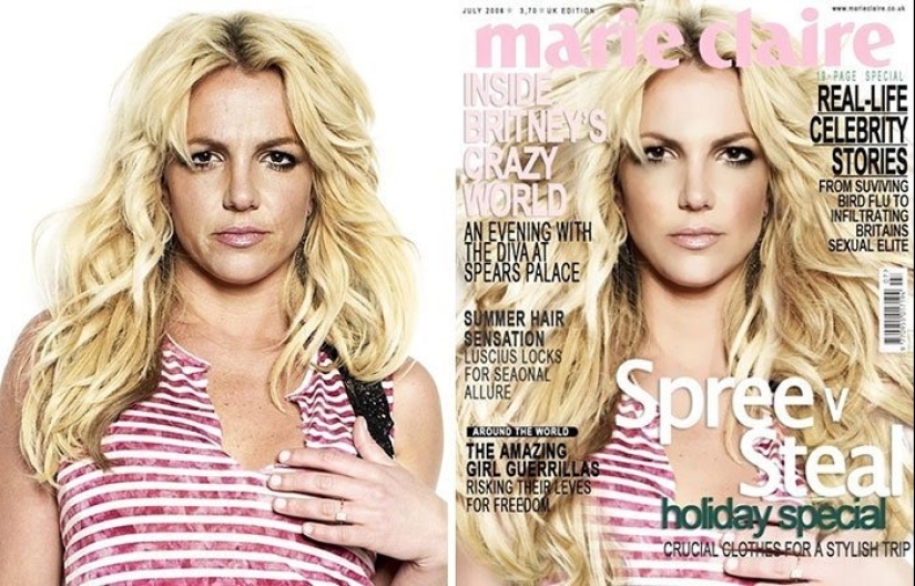 Before and after photoshop. Celebrities